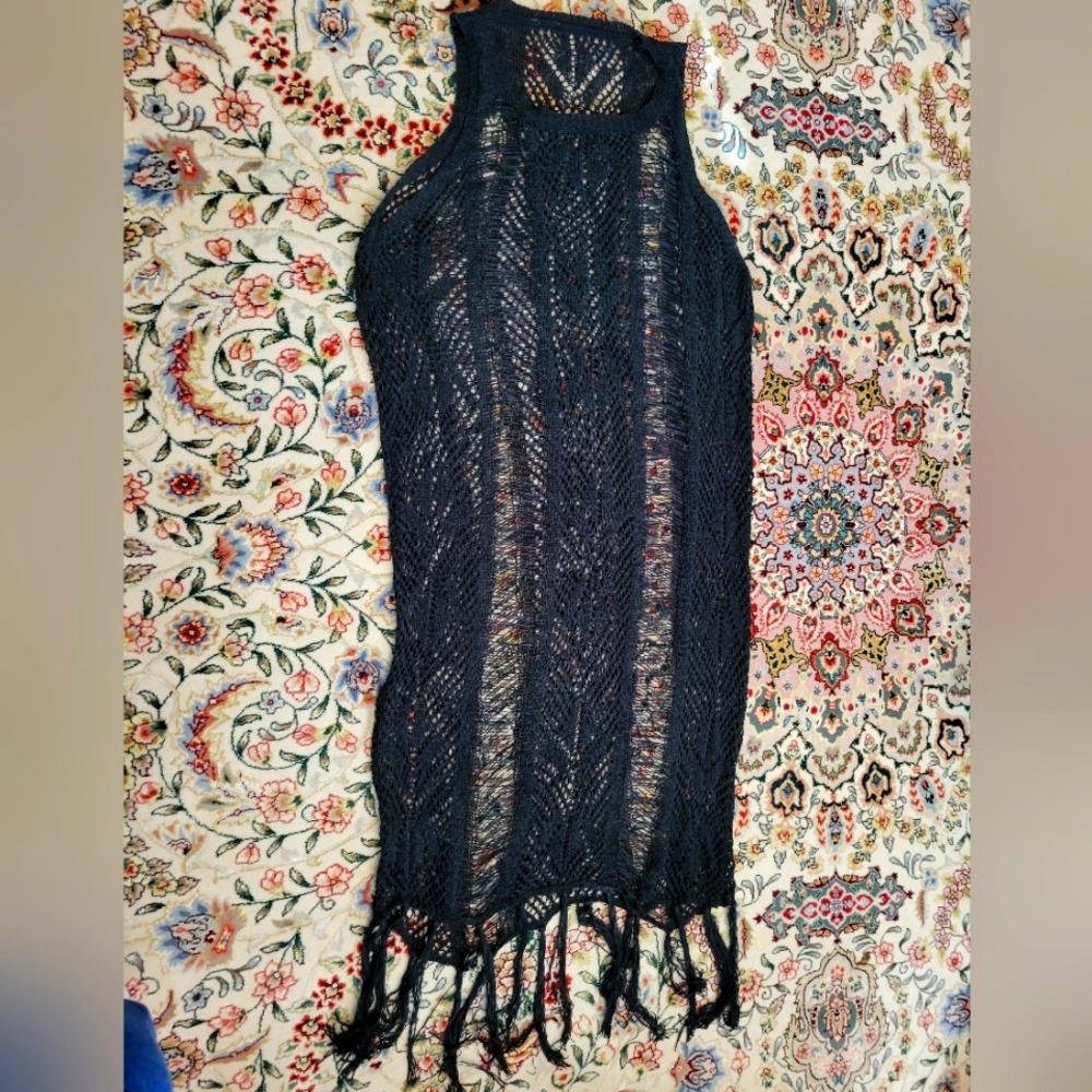 No brand Black Knit Swim Cover or Club Dress